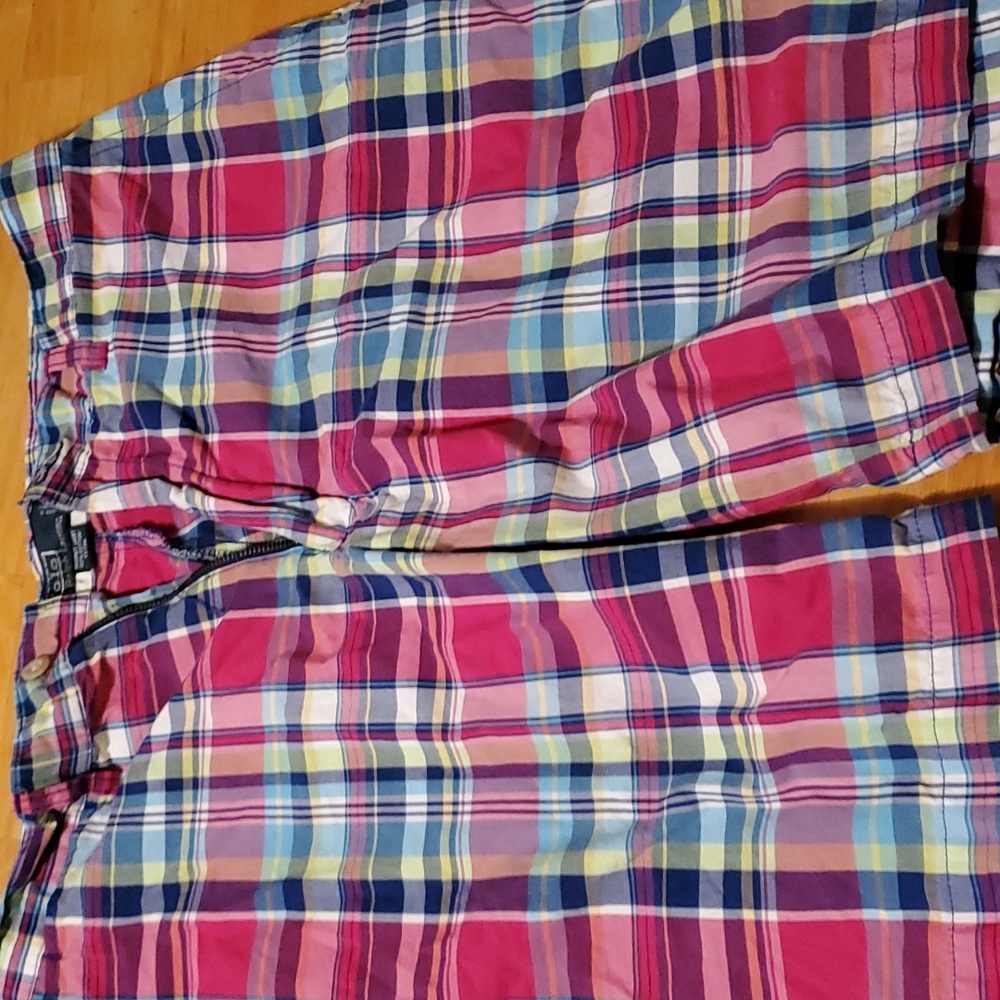 Mens Polo 9" Prospect short pink plaid 34